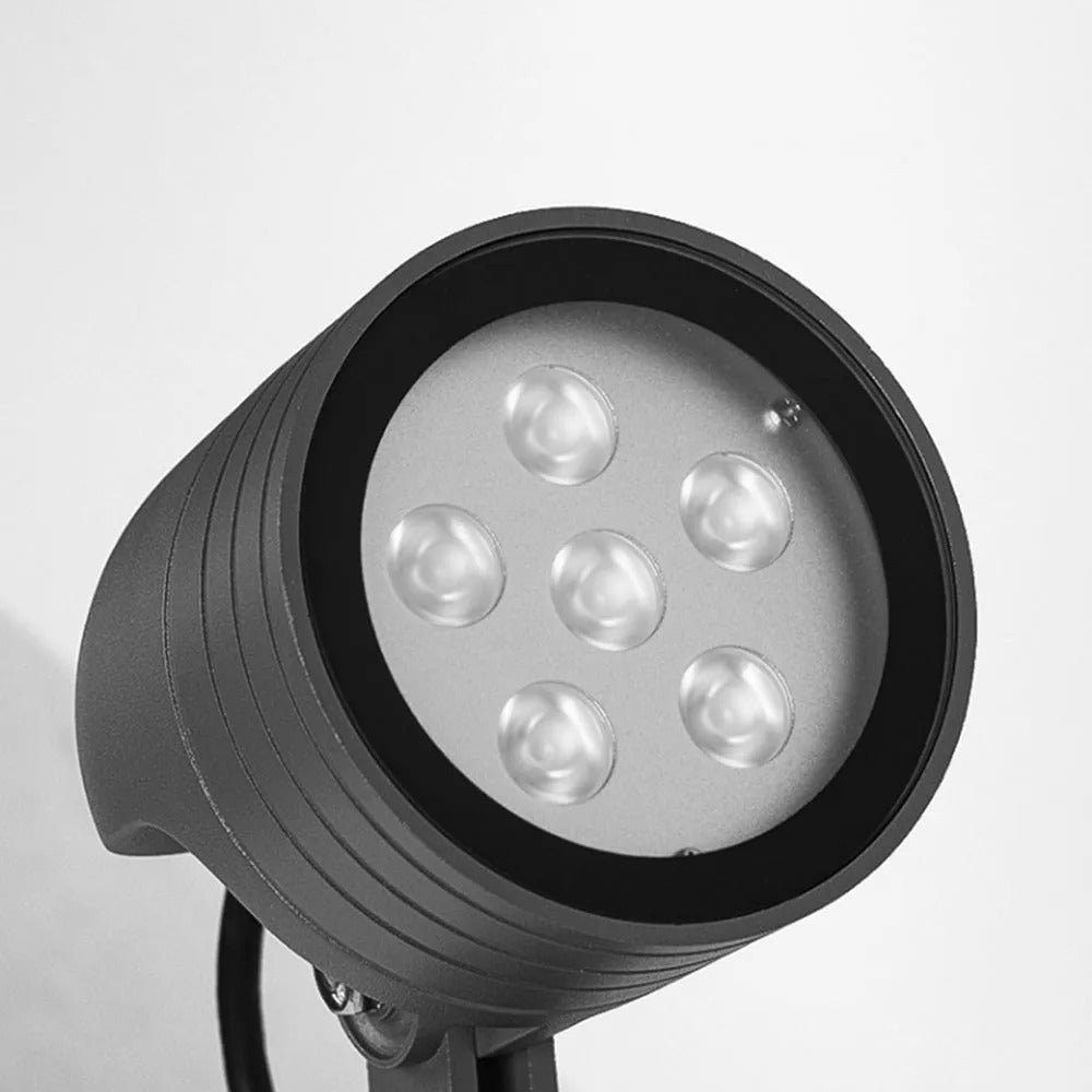 Ray Modern Round Glass/Metal Solar Outdoor Ground Lamp Spotlight