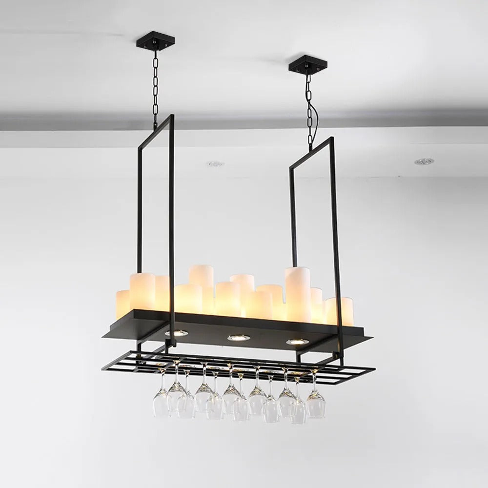 Epoch Candle Pendant Lighting for Kitchen Island Wine Glass Holder
