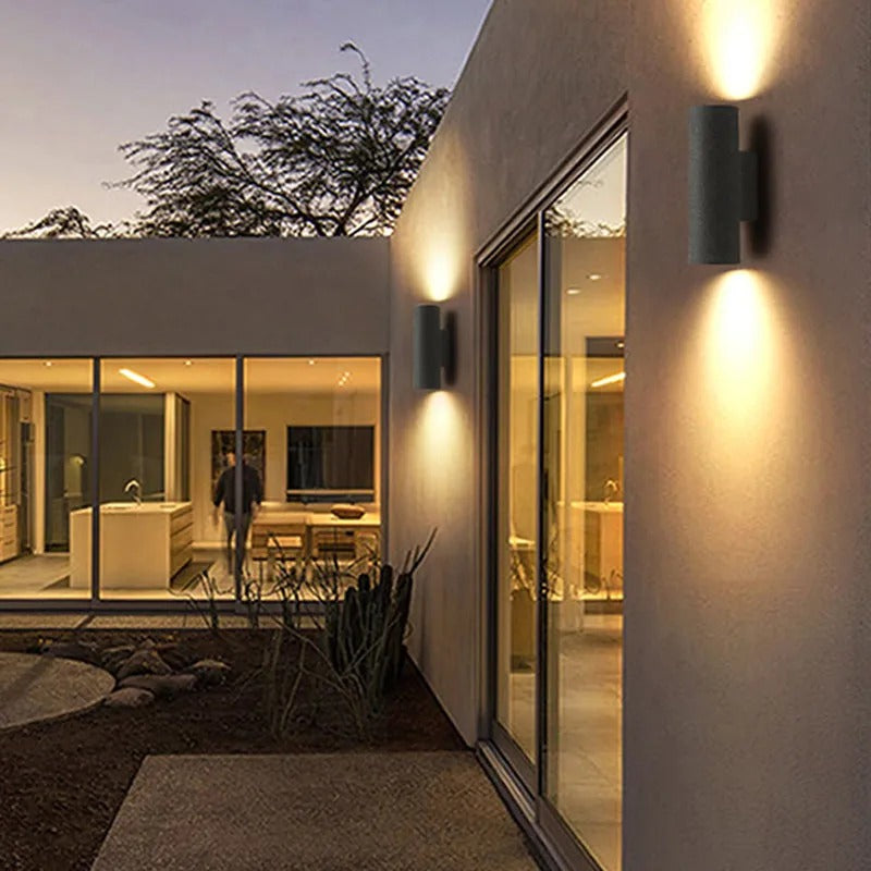 Ray Minimalist Cylindrical LED Outdoor Wall Lamp Cement Garden Corridor
