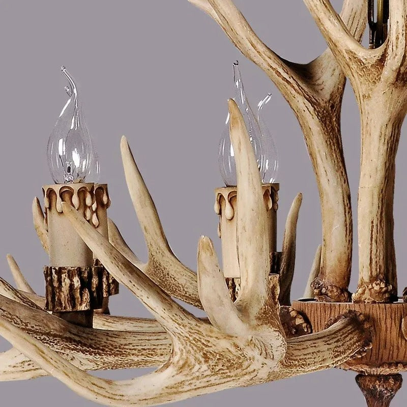 Epoch Retro Deer Horn Resin Chandelier Living Room - Letslighting