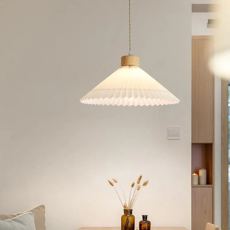 Muto Pendant Light Umbrella Shape Art Wood Bedroom