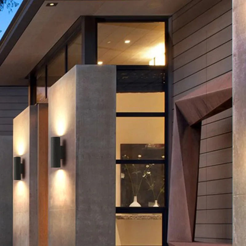 Ray Minimalist Cylindrical LED Outdoor Wall Lamp Cement Garden Corridor
