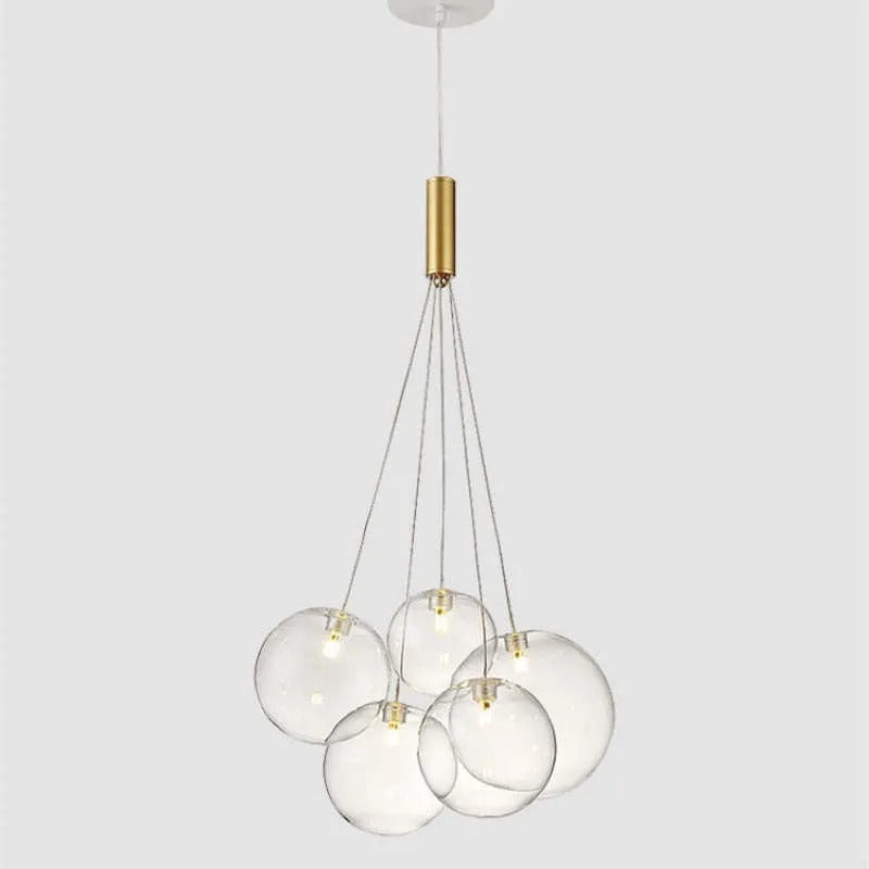 Valentina Glass Globe Bubble Pendant Light LED, 3/5/9/15 Heads