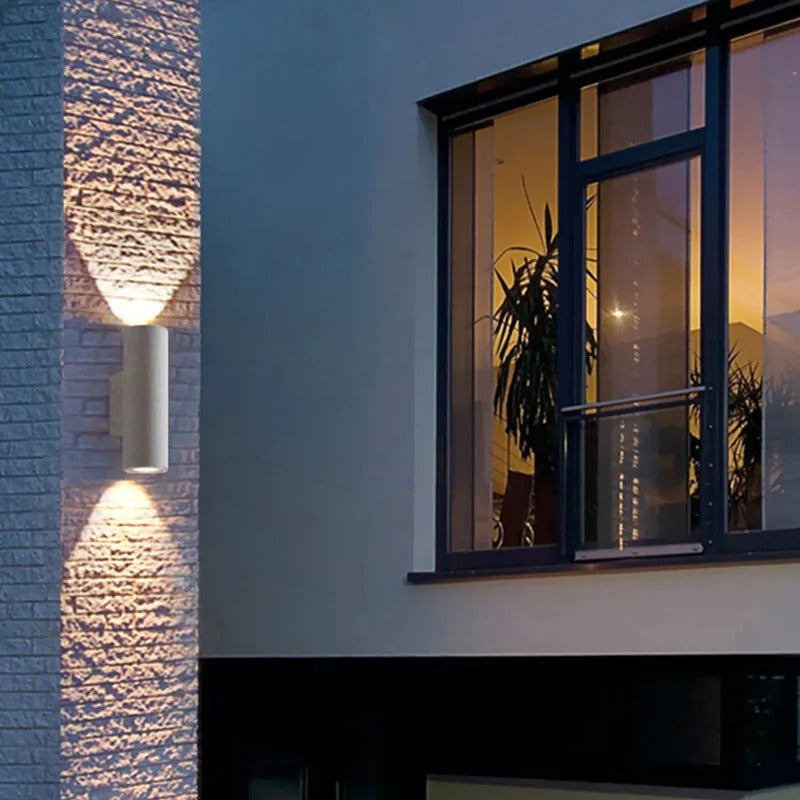 Ray Minimalist Cylindrical LED Outdoor Wall Lamp Cement Garden Corridor