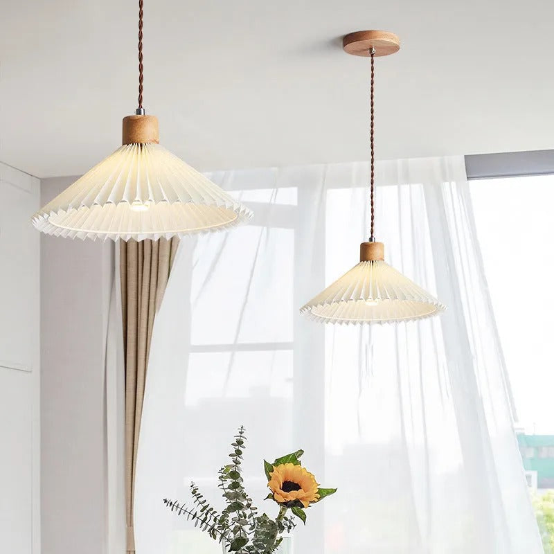 Muto Pendant Light Umbrella Shape Art Wood Bedroom