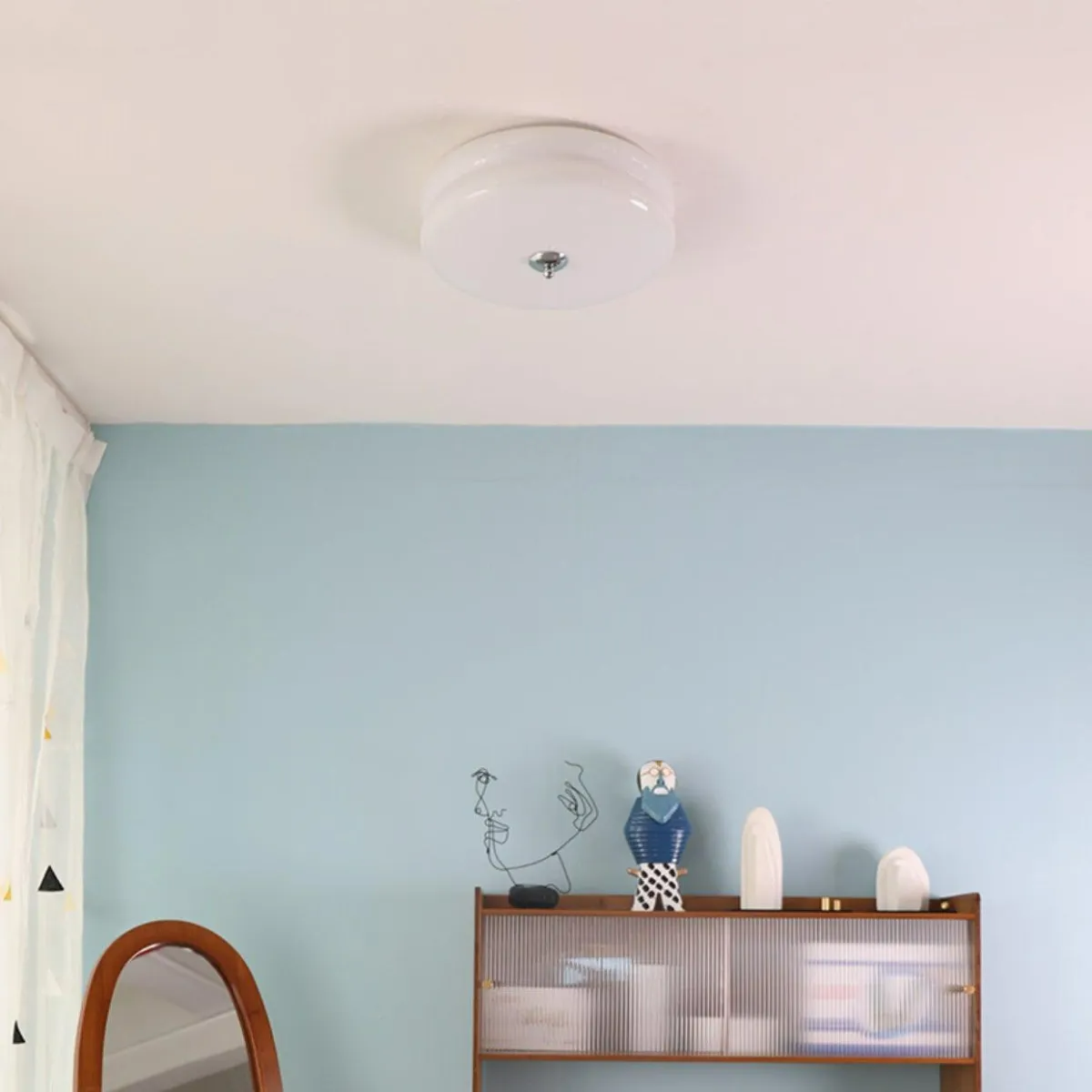ValentinaVintage Round Flush Mount Ceiling Light Two Layer