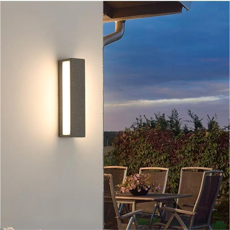 Arisha Modern Design Rectangular LED Outdoor Wall Lamp Garden Courtyard Corridor