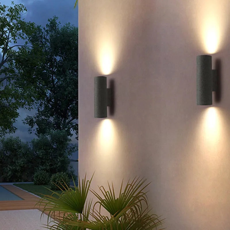 Ray Minimalist Cylindrical LED Outdoor Wall Lamp Cement Garden Corridor