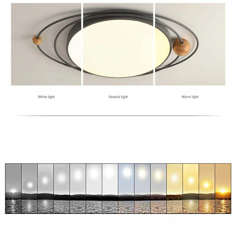 Arisha Modern Ceiling Light LED Wood Living Room - Letslighting