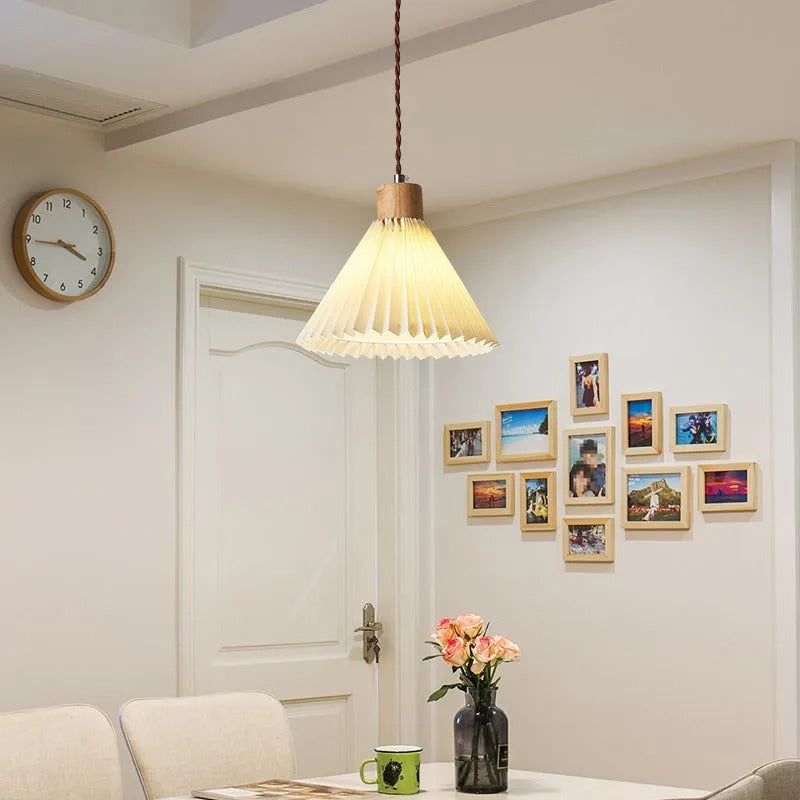 Muto Pendant Light Umbrella Shape Art Wood Bedroom