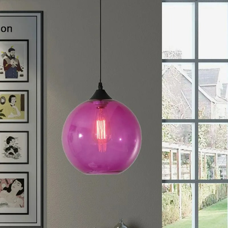 Valentina Modern Glass Globe Colorful Pendant Light - Letslighting