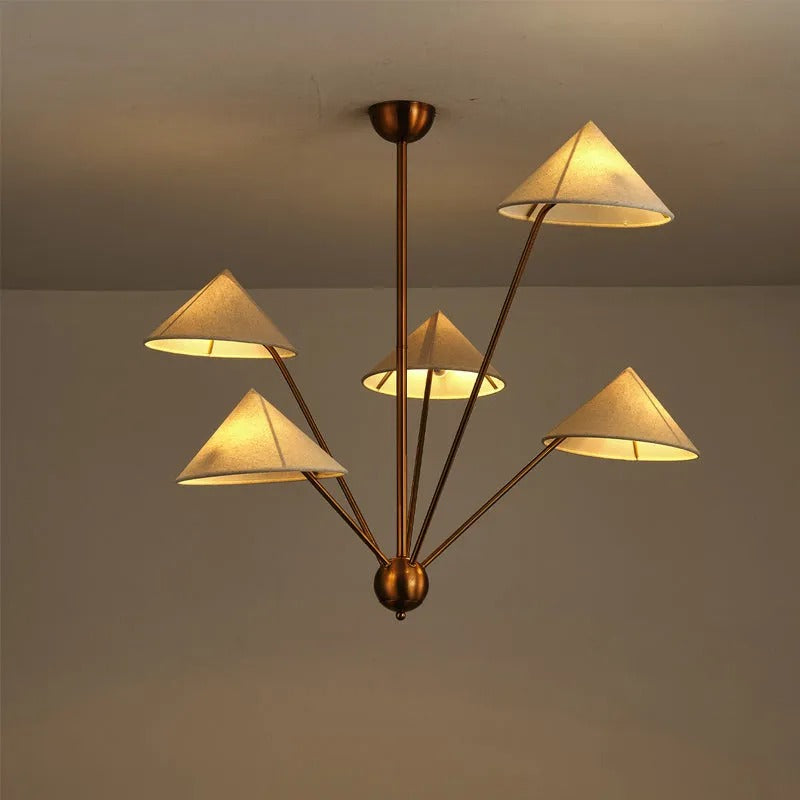 Silva Retro Simple LED Chandelier Metal Brass 5 Light Living Room/Kitchen