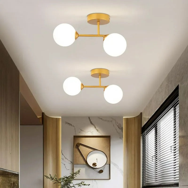 Valentina Semi-Flush Mount Ceiling Light, 2 Color, 12" - Letslighting