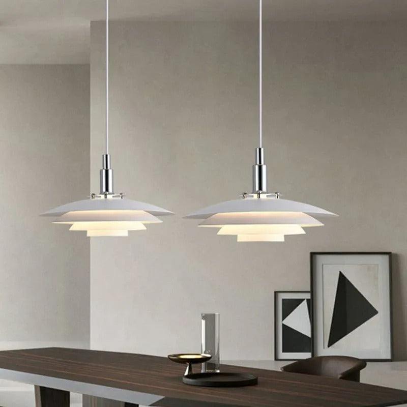 Valentina Modern Frisbee Shaped Metal Pendant Light
