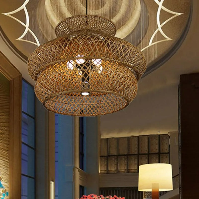 Ritta Unusual Natural Rattan Weave Pendant Light - Letslighting