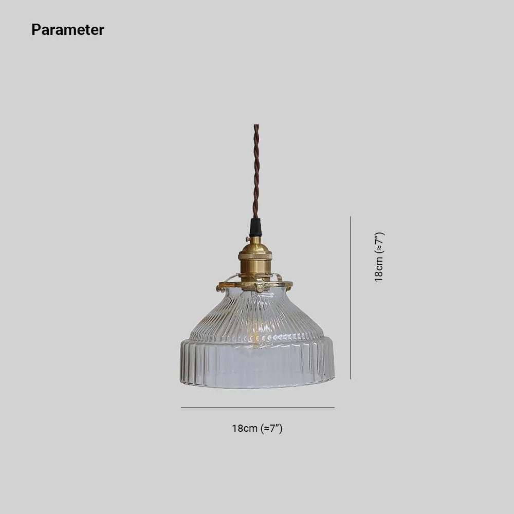 Arisha Pendant Light Dome Vintage Glass Brass Dining Room - Letslighting