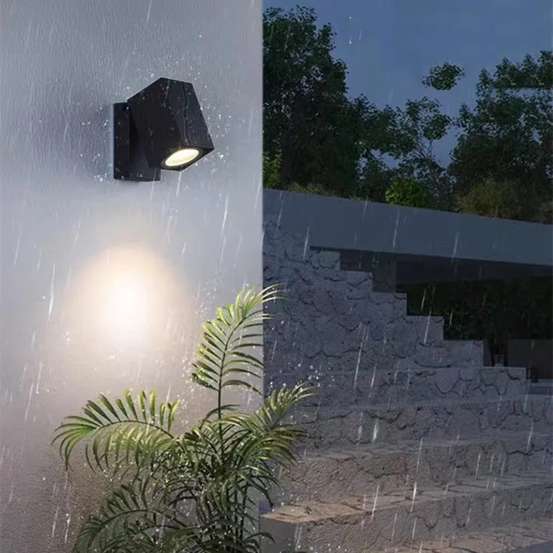 Ray Modern Outdoor Rotatable Metal Spotlight Wall Lamp
