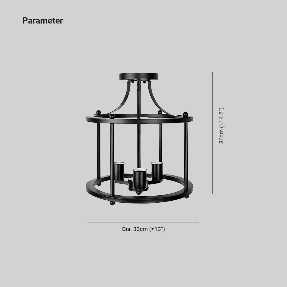 Epoch Flush Mount Ceiling Light Lantern Industrial Dining Room - Letslighting