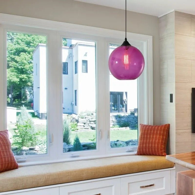 Valentina Modern Glass Globe Colorful Pendant Light - Letslighting