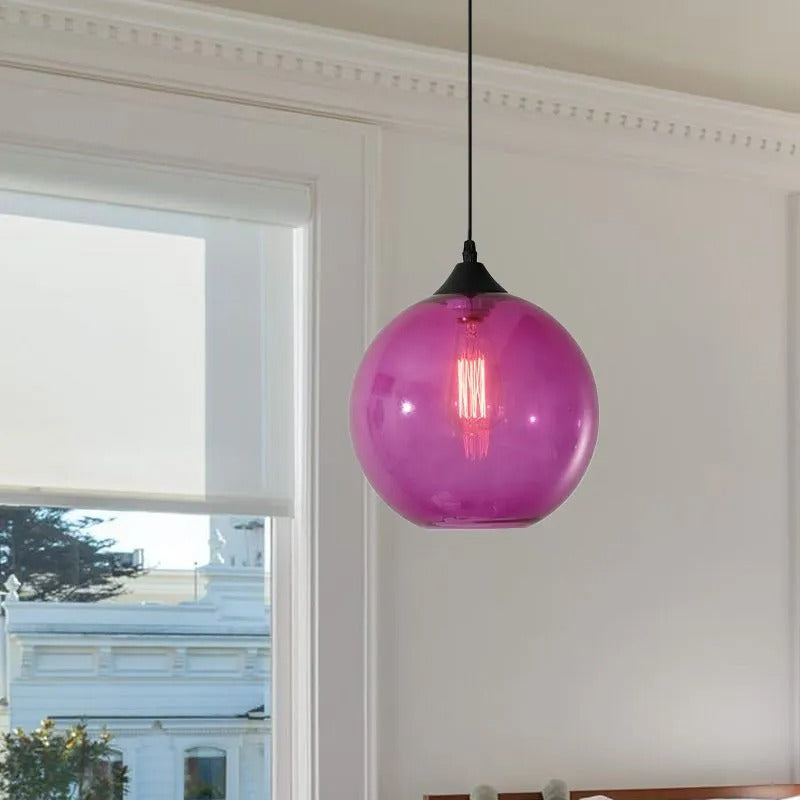 Valentina Modern Glass Globe Colorful Pendant Light - Letslighting