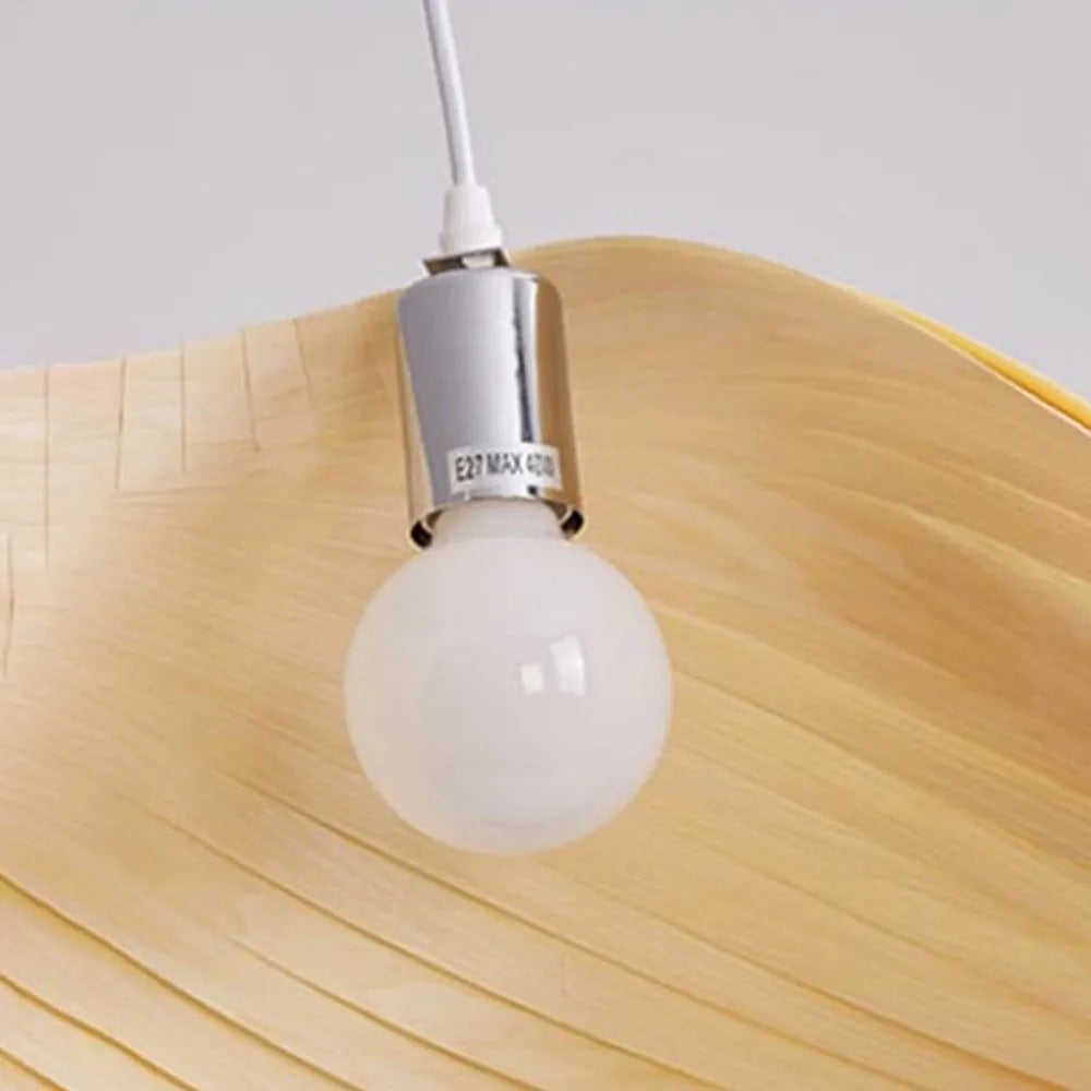 Ritta Modern Conch Shell /Wood Pendant Light, Wooden - Letslighting