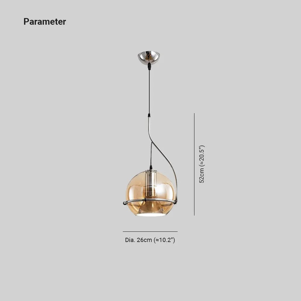 Valentina American Vintage Pendant Light Amber Glass Living Room/Bedroom/Dining Room - Letslighting