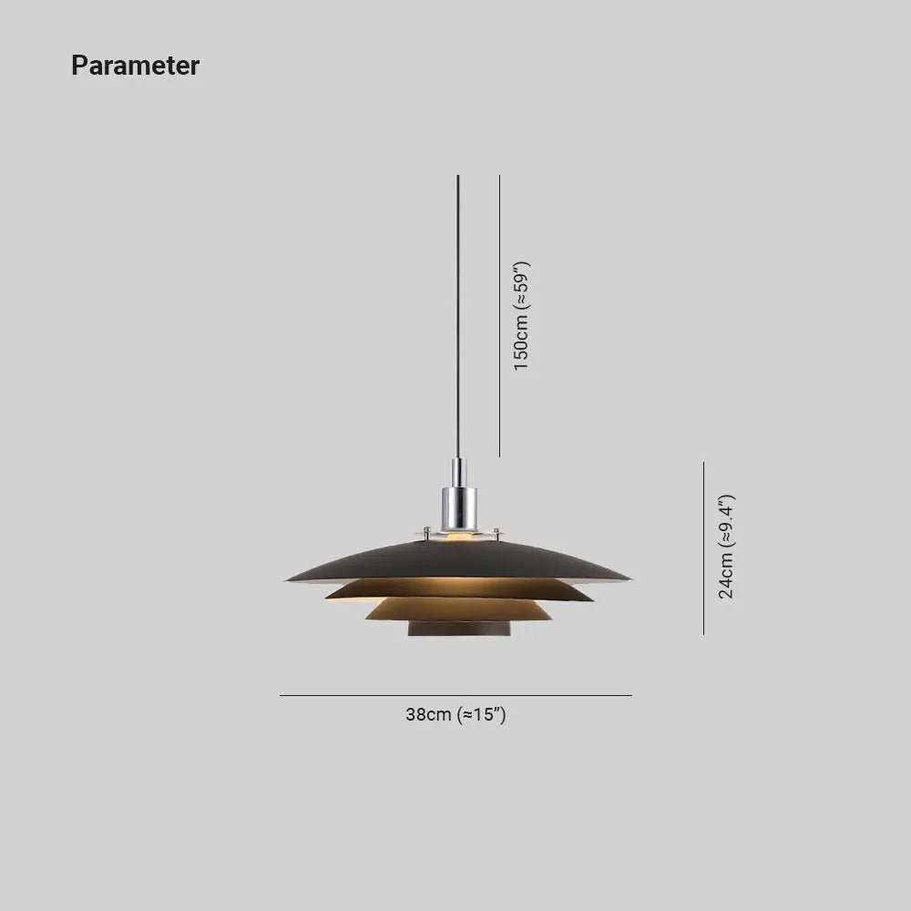 Valentina Modern Frisbee Shaped Metal Pendant Light