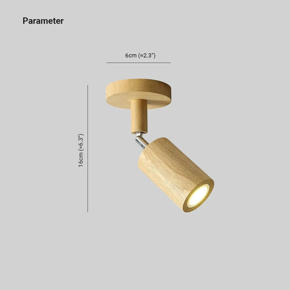 Muto Modern LED Adjustable Ceiling Spotlight, Wood - Letslighting