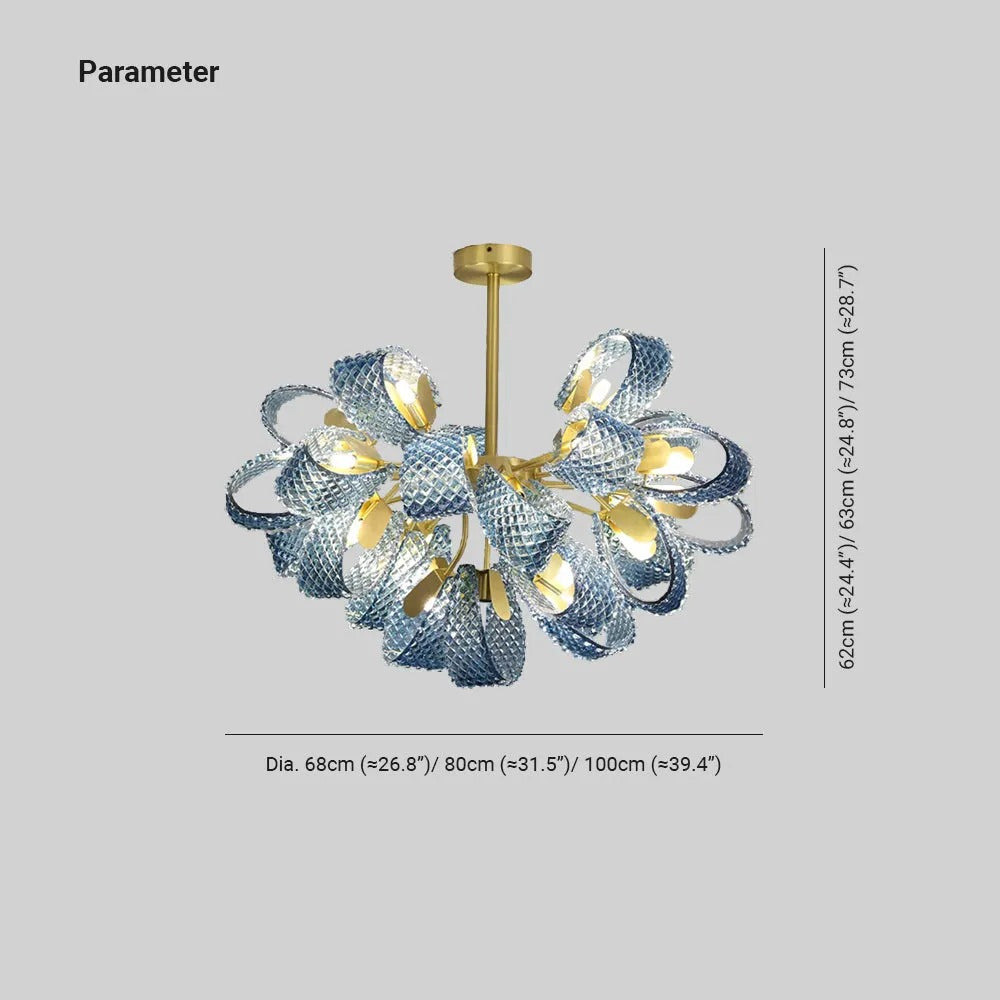 Valentina Vintage Art Deco Glass Chandelier Living Room - Letslighting