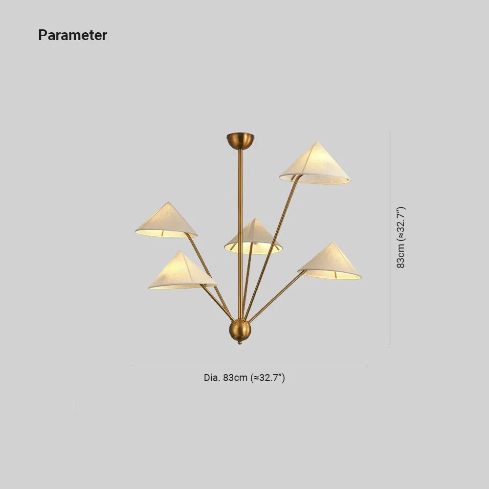 Silva Retro Simple LED Chandelier Metal Brass 5 Light Living Room/Kitchen