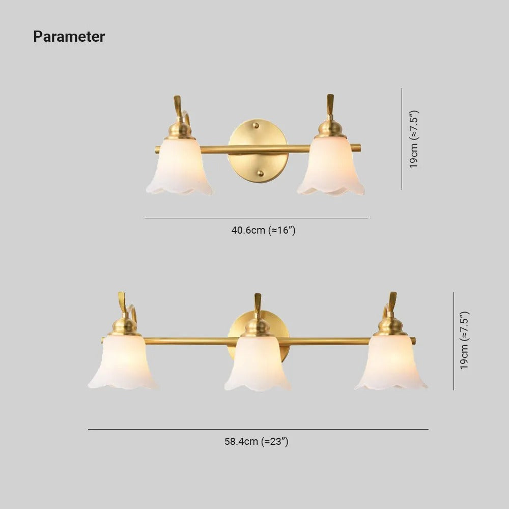 Ray Vintage Flower Shaped Metal&Glass Lamp Wall