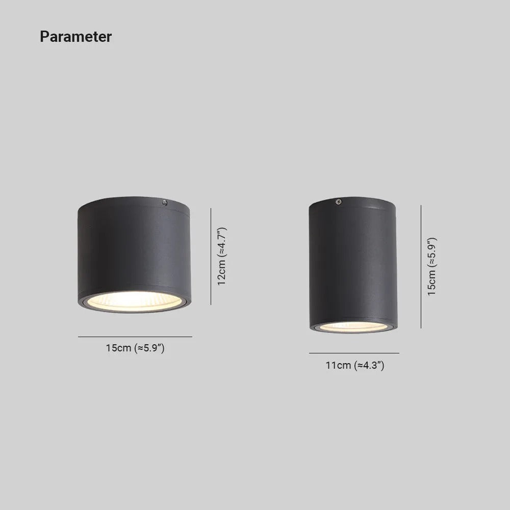 Ray Modern Cylindrical Flush Mount Ceiling Light Metal Glass