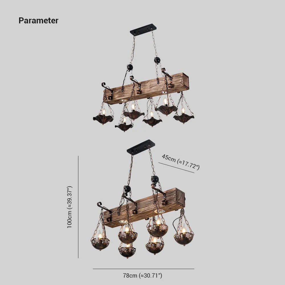 Epoch Industrial /Wood Pendant Light, Bronze - Letslighting