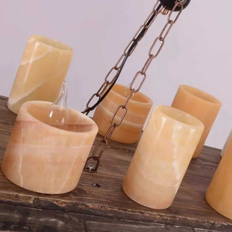 Epoch Candle /Glass/Wood Chandelier - Letslighting
