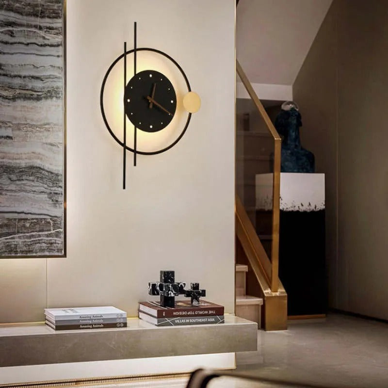 Arisha Wall Lamp Clock & Iron & Acrylic