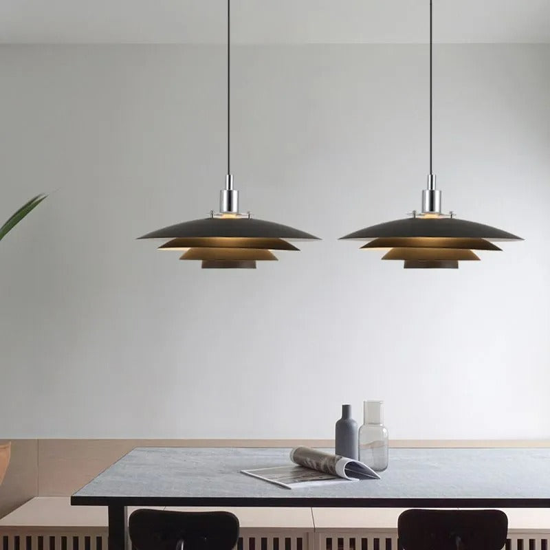 Valentina Modern Frisbee Shaped Metal Pendant Light