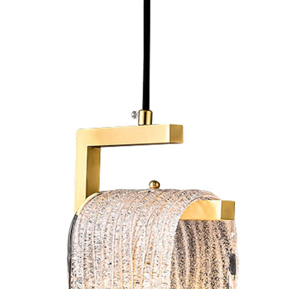 Kristy Modern Flowing Jelly Pendant Light Crystal Brass