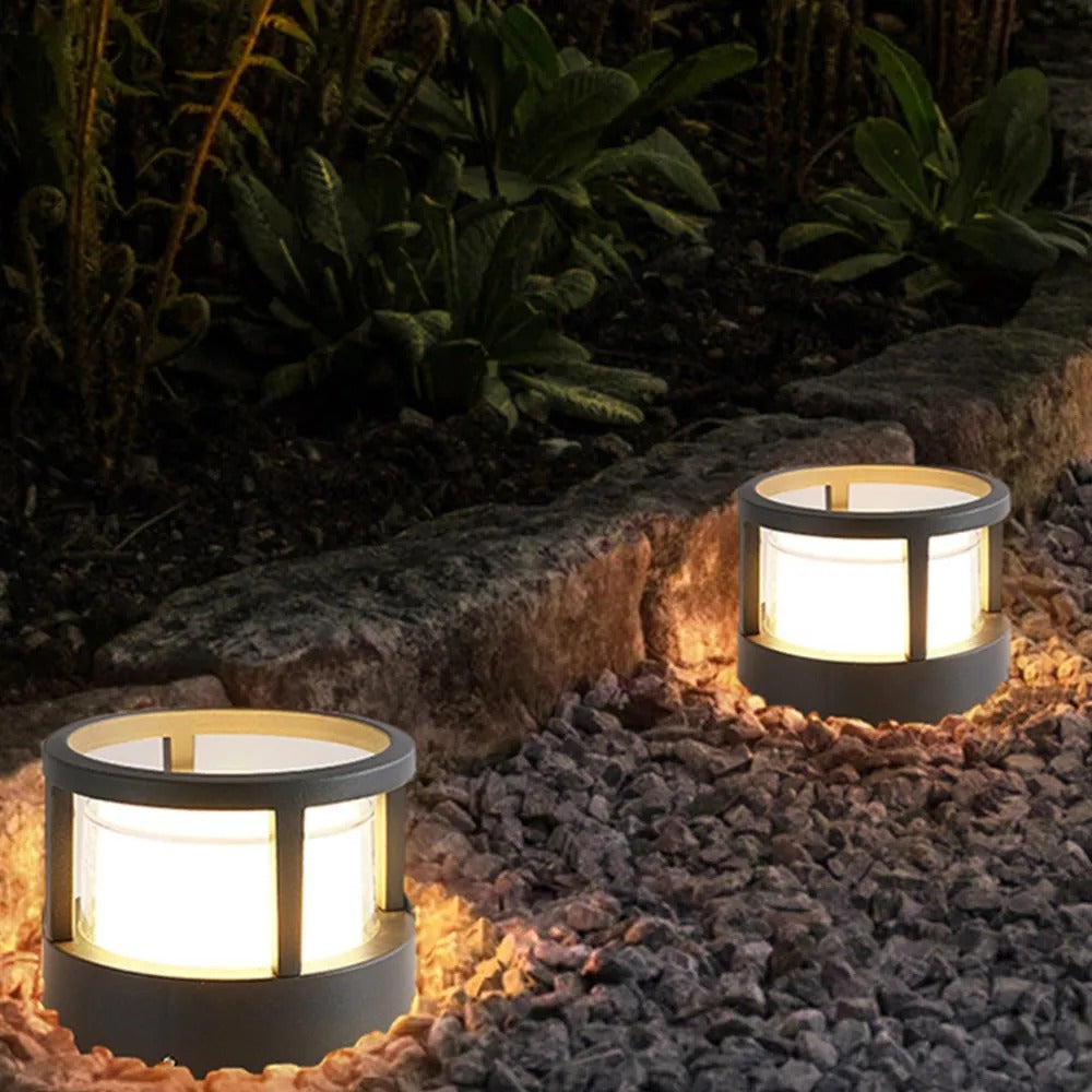 Ray Modern Metal Cylindrical Outdoor Bollard Light