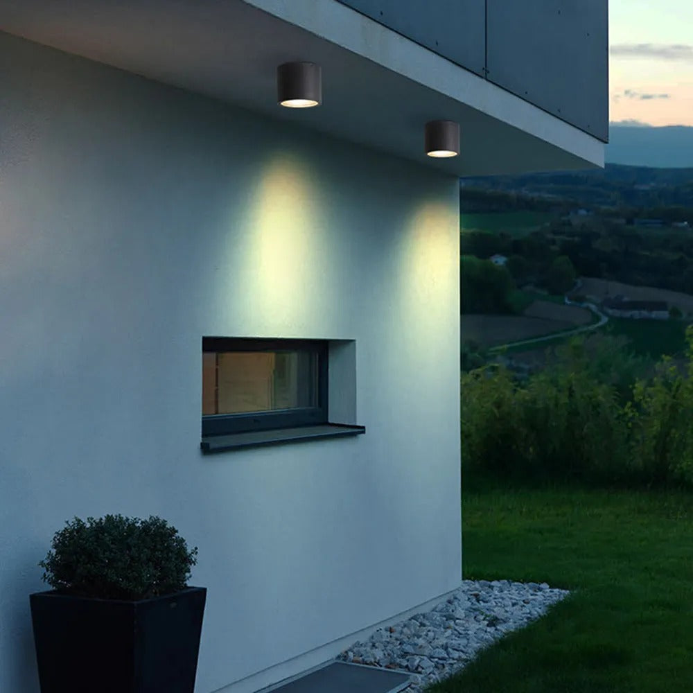 Ray Modern Cylindrical Flush Mount Ceiling Light Metal Glass