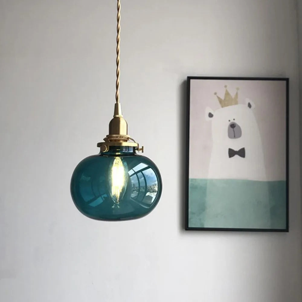 Valentina Retro Oval Glass Metal Pendant Light - Letslighting