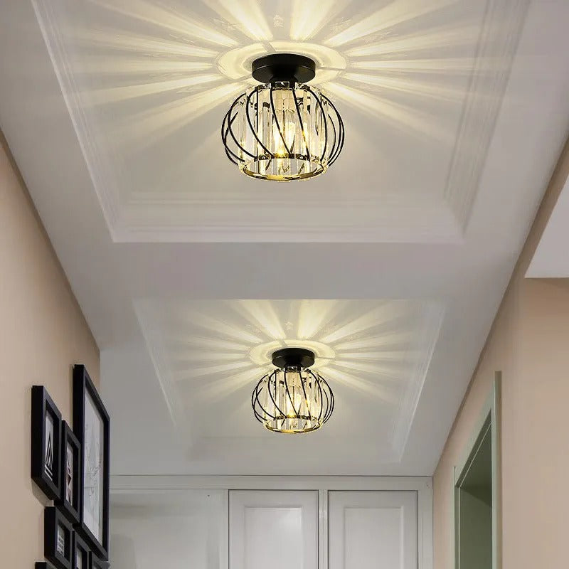 Modern Globe Crystal Cage Ceiling Light - Letslighting