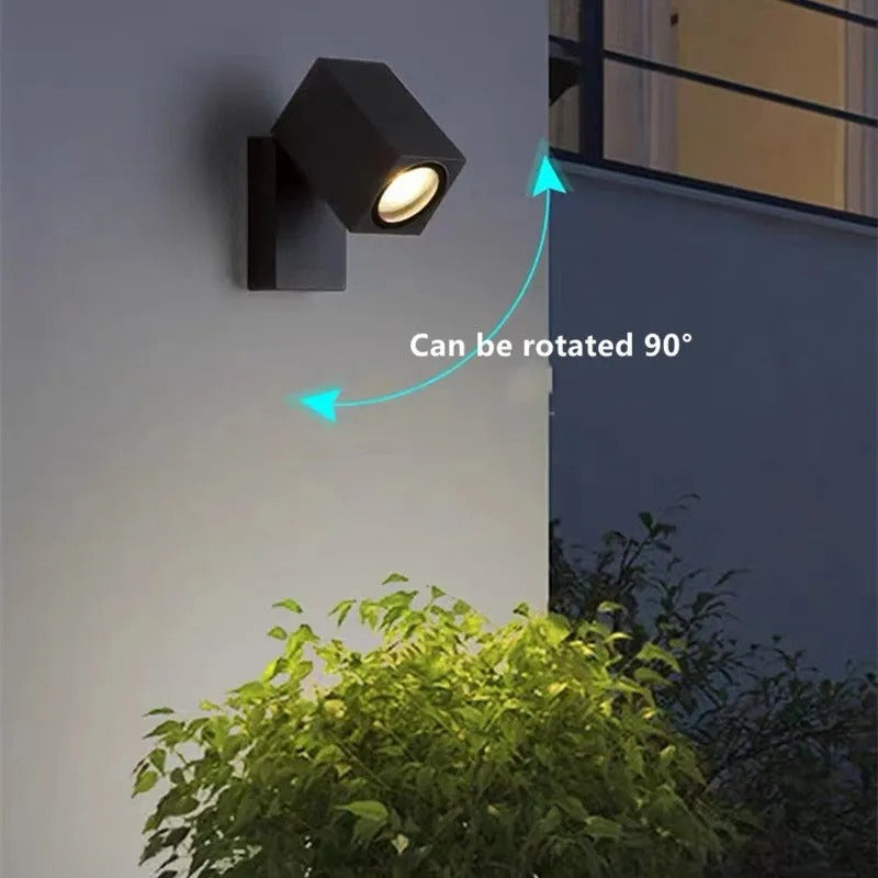 Ray Modern Outdoor Rotatable Metal Spotlight Wall Lamp