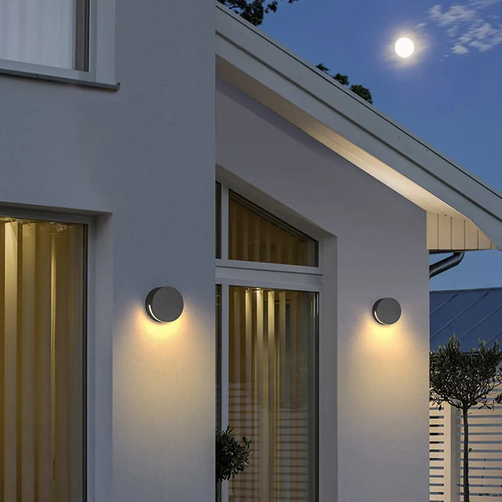 Ray Modern Minimalist Round Metal Glass Waterproof Outdoor Wall Lamp - Letslighting