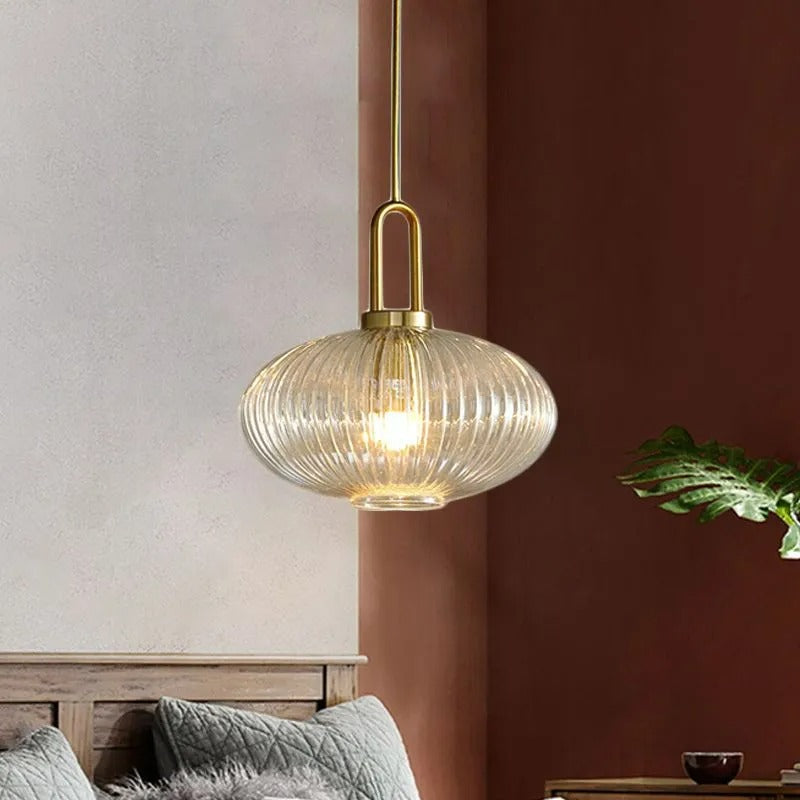Arisha Modern Ribbed Clear Glass Pendant Light - Letslighting