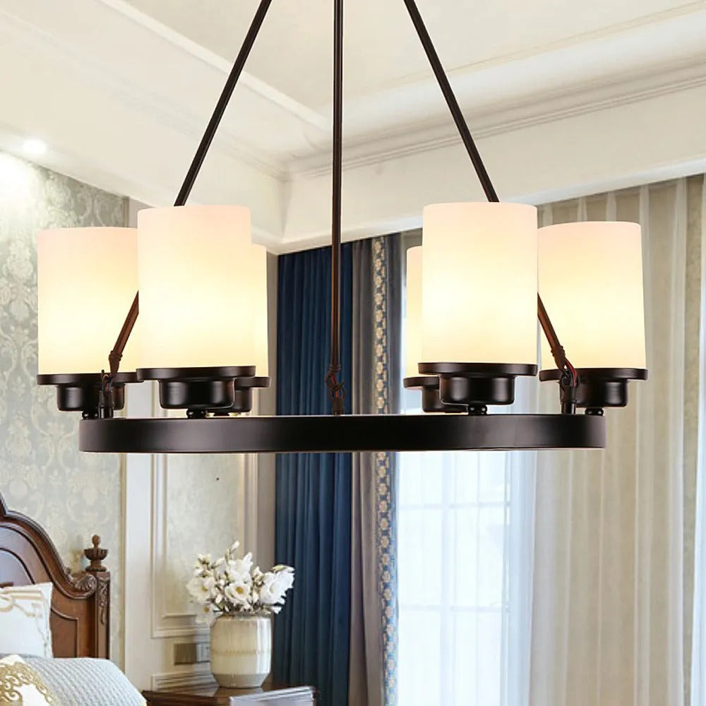 Silva Retro Metal Glass Chandelier for Living Room - Letslighting