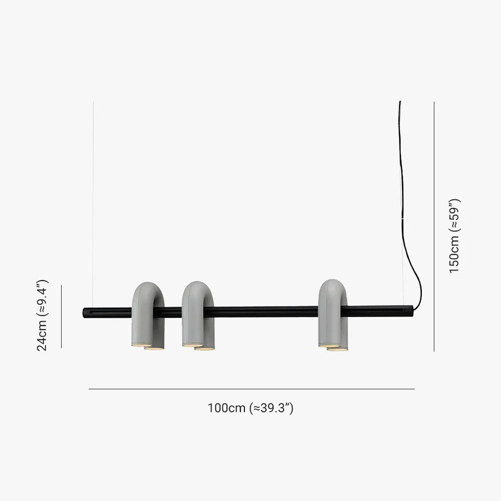 Arisha Modern Pendant Light Linear with 3 U-Shaped Light