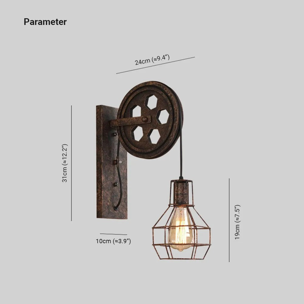 Epoch Wall Lamp Retro Rust Bronze Bedroom - Letslighting