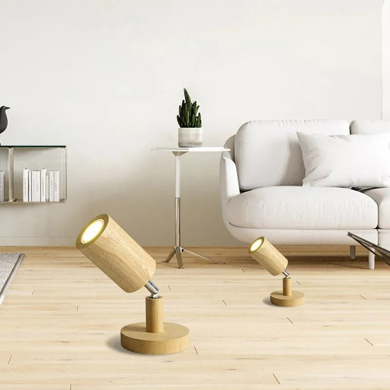 Muto Modern LED Adjustable Ceiling Spotlight, Wood - Letslighting