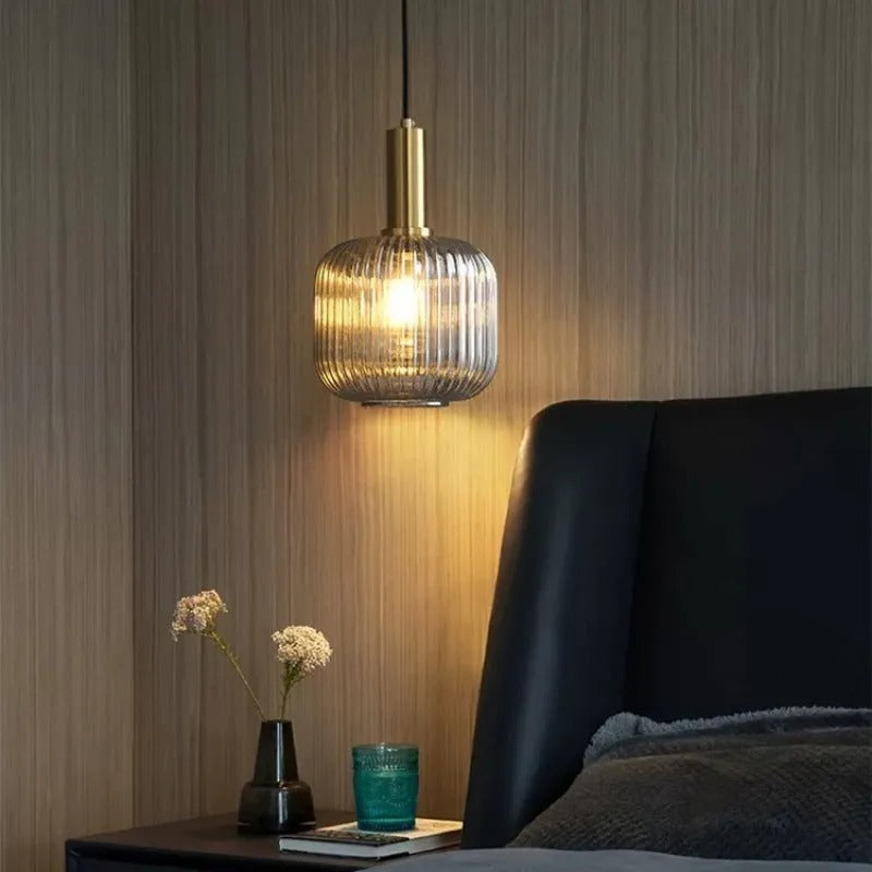 Valentina Pendant Light Crystal Moru Glass Cognac Kitchen Island