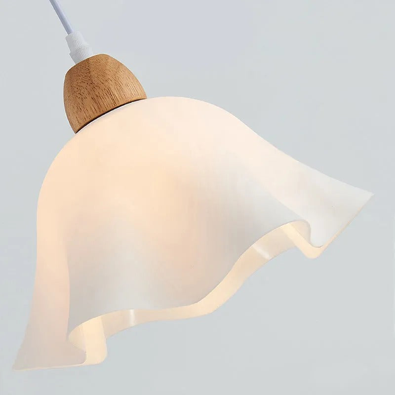Muto Minimalist Flower Acrylic Wood Pendant Light